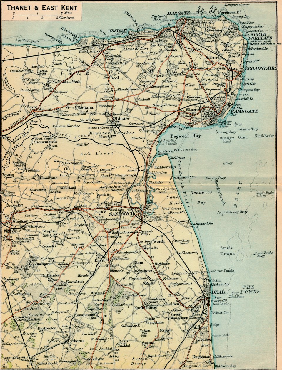 Thanet és East Kent, c20. század alkotó: John Bartholomew