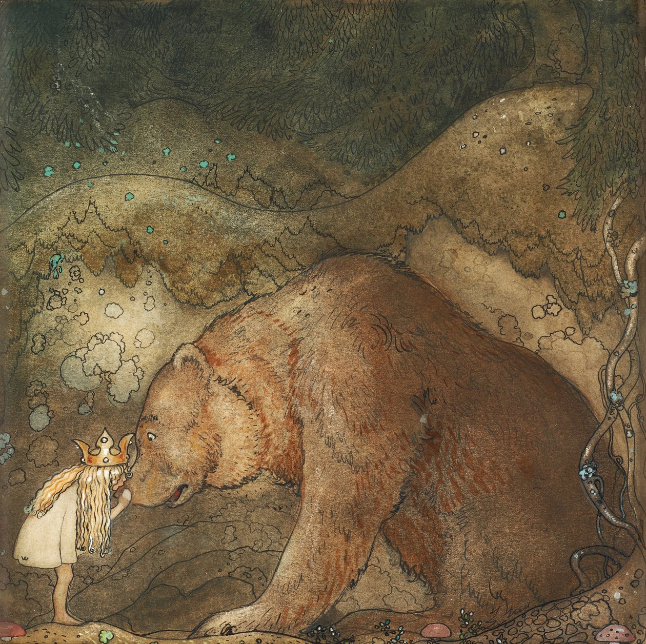 Szegény kis medve!, 1912 alkotó: John Bauer