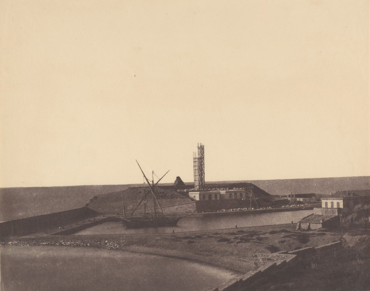 Hajó az algériai kikötőben, 1853-54. alkotó: John Beasley Greene