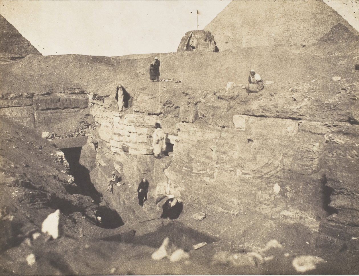 Ásatások a Szfinx közelében, 1853. alkotó: John Beasley Greene