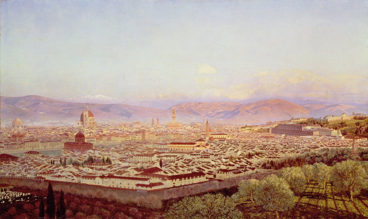 Firenze a Bellosguardótól alkotó: John Brett