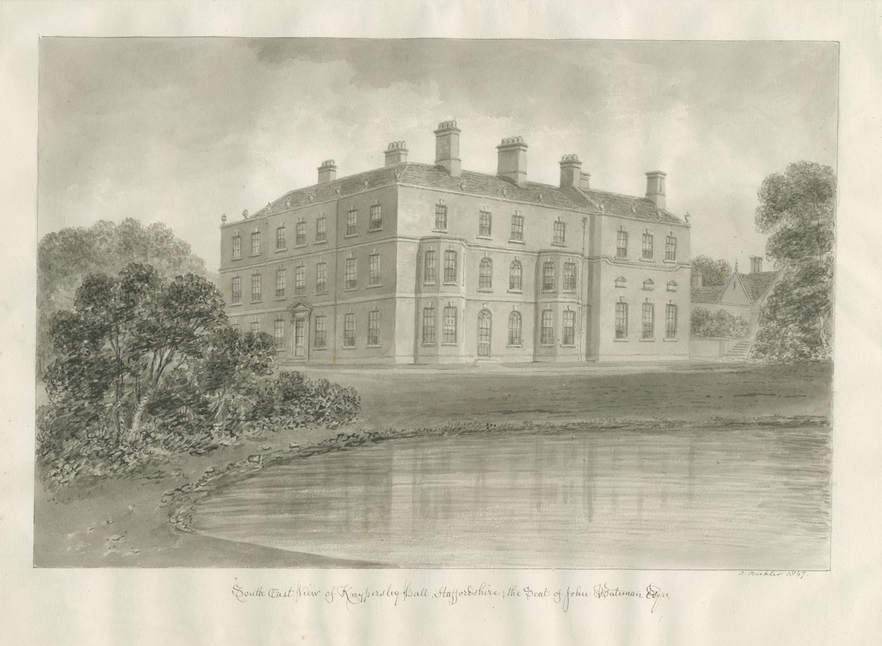 Biddulph - Knypersley Hall [új]: szépia rajz alkotó: John Buckler