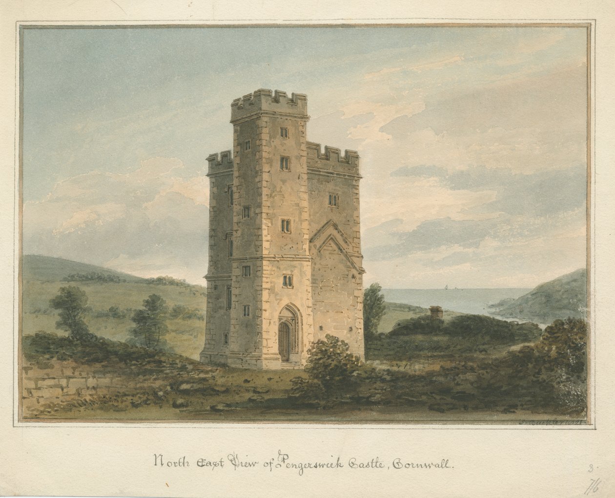 Cornwall – Pengersick kastély alkotó: John Buckler