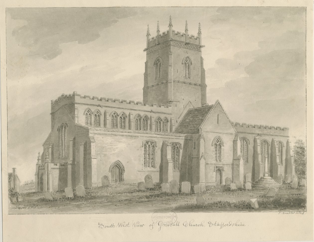 Gnosall templom: mosórajz alkotó: John Buckler