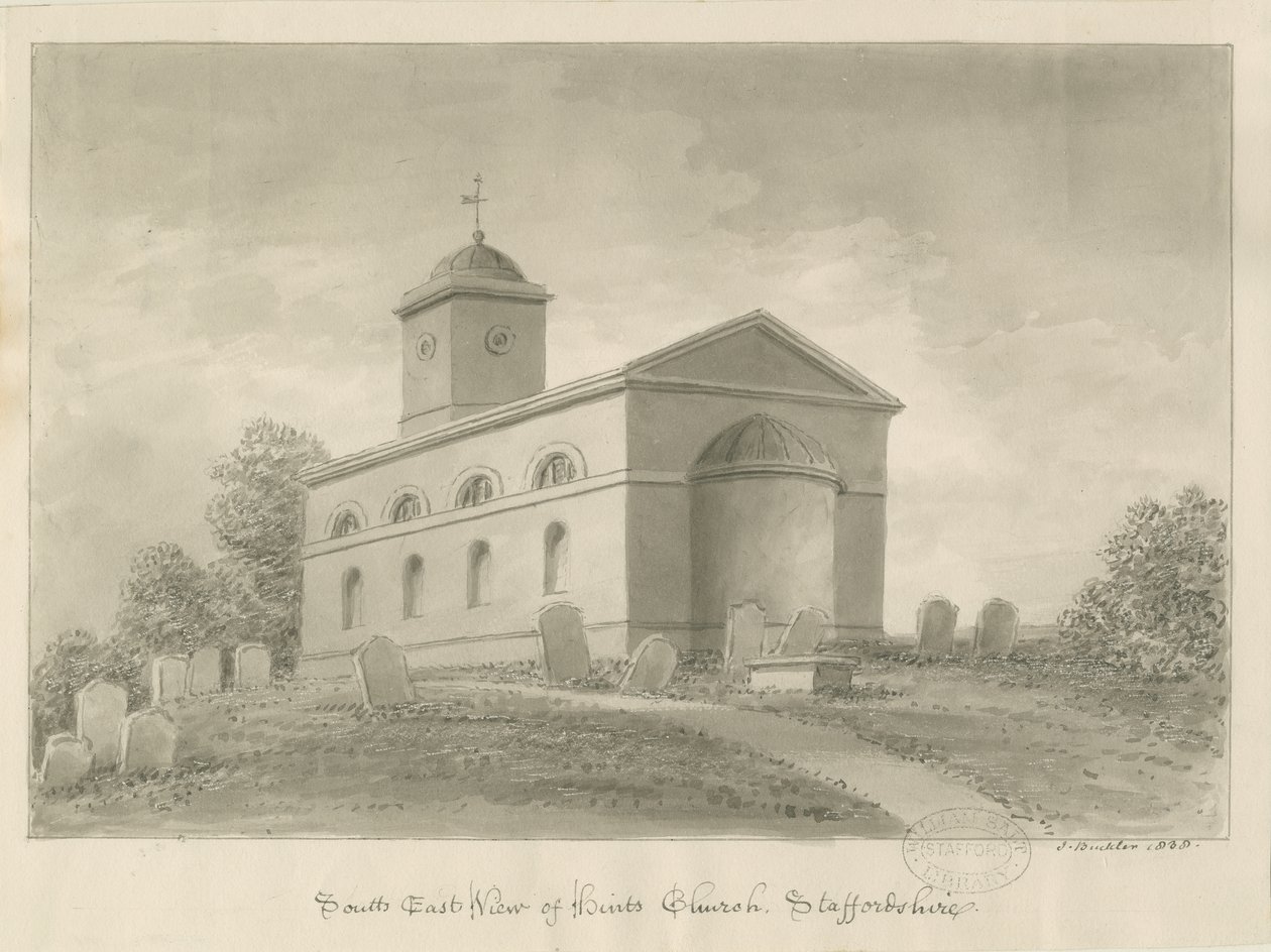 Hints Church: szépia rajz alkotó: John Buckler
