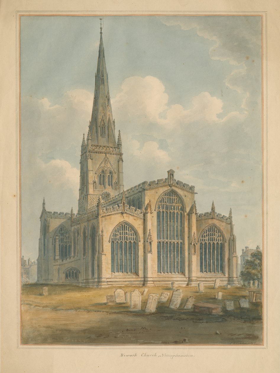 Nottinghamshire – Newark templom, 1802 alkotó: John Buckler
