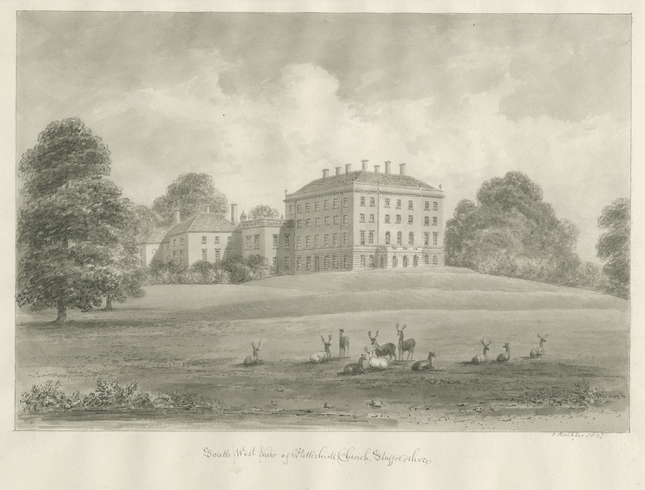 Patshull-ház: szépia rajz, 1847 alkotó: John Buckler