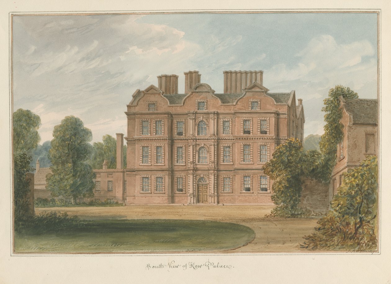Surrey – Kew-palota, 1827 alkotó: John Buckler