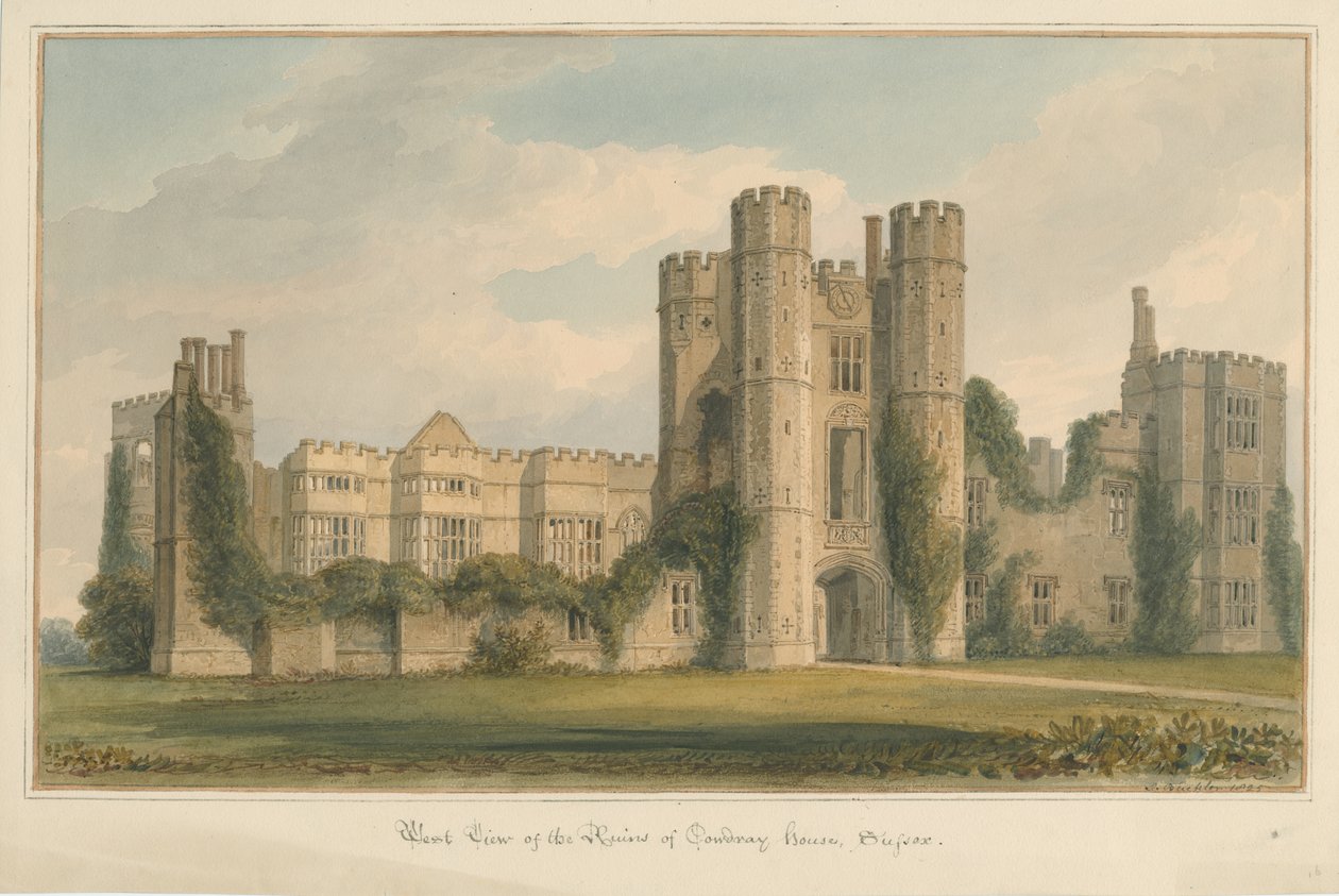 Sussex – Cowdray-ház, 1825 alkotó: John Buckler