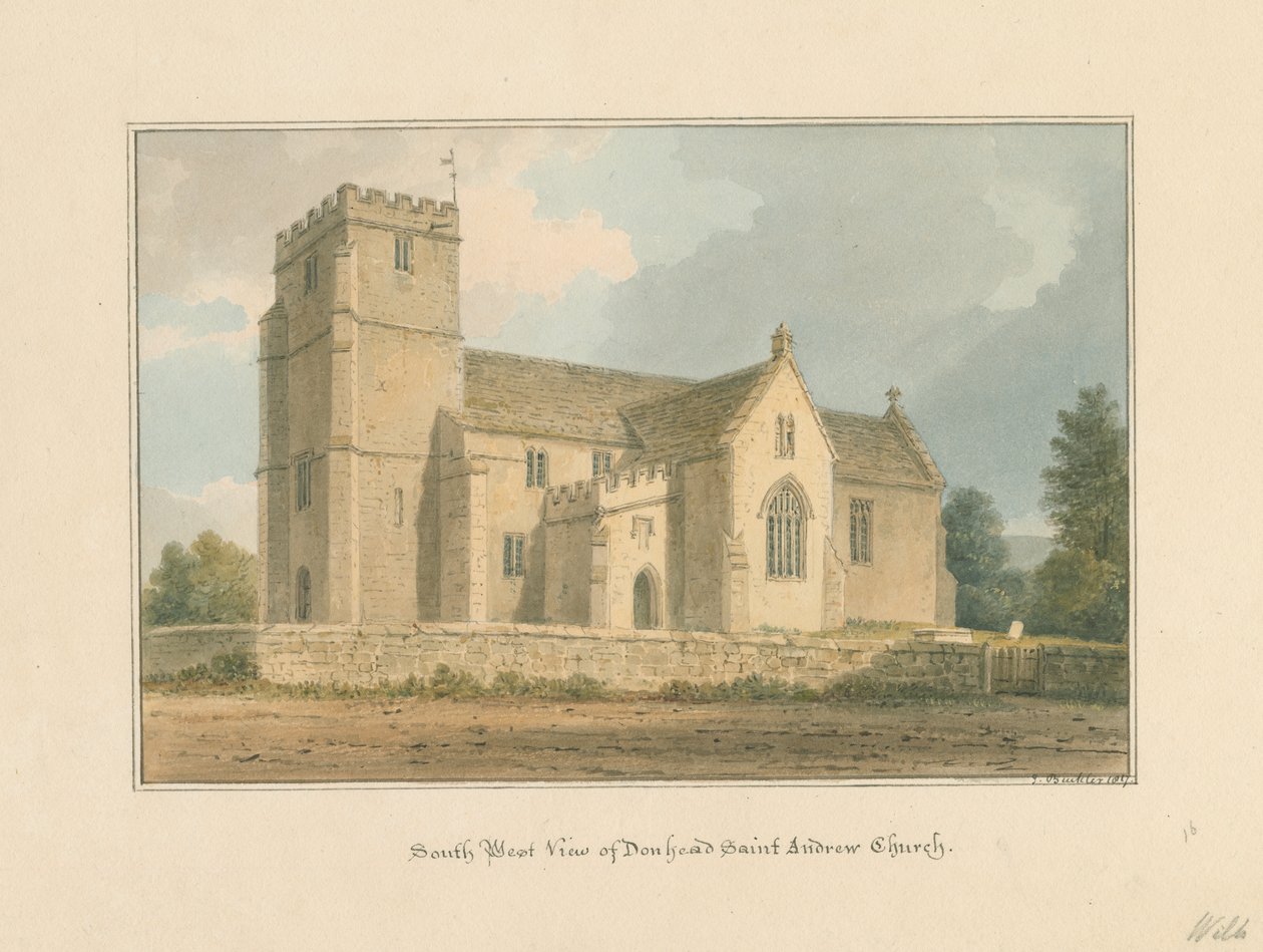 Wiltshire – Donhead Szent András-templom, 1817 alkotó: John Buckler