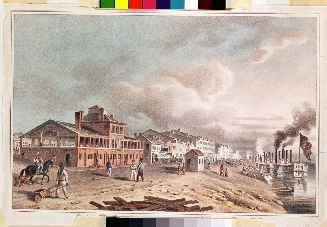 Front Street, St. Louis, Missouri, 1840 alkotó: John Caspar Wild