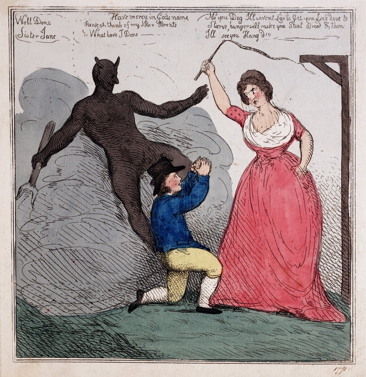 Jane nővér, 1791 körül (kézzel színezett metszet) alkotó: John Cawse