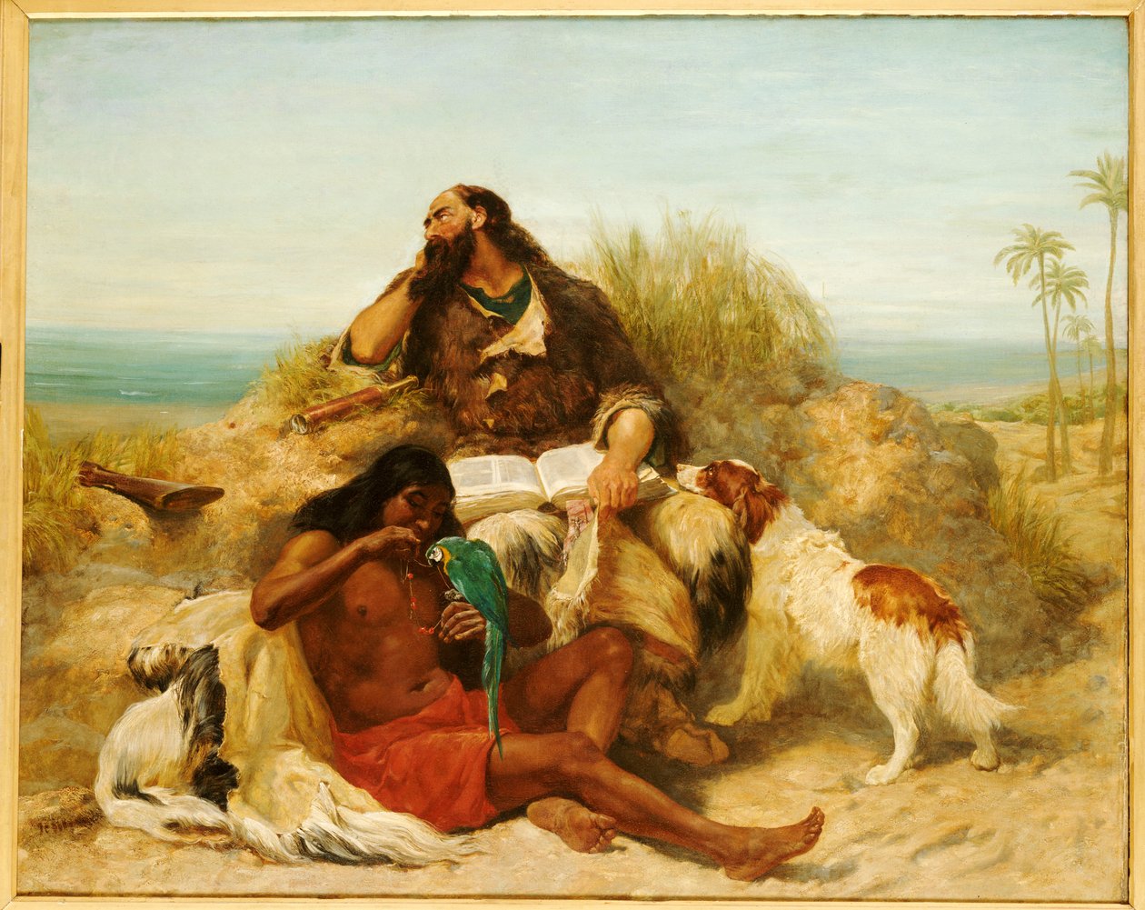Robinson Crusoe és embere péntek alkotó: John Charles Dollman