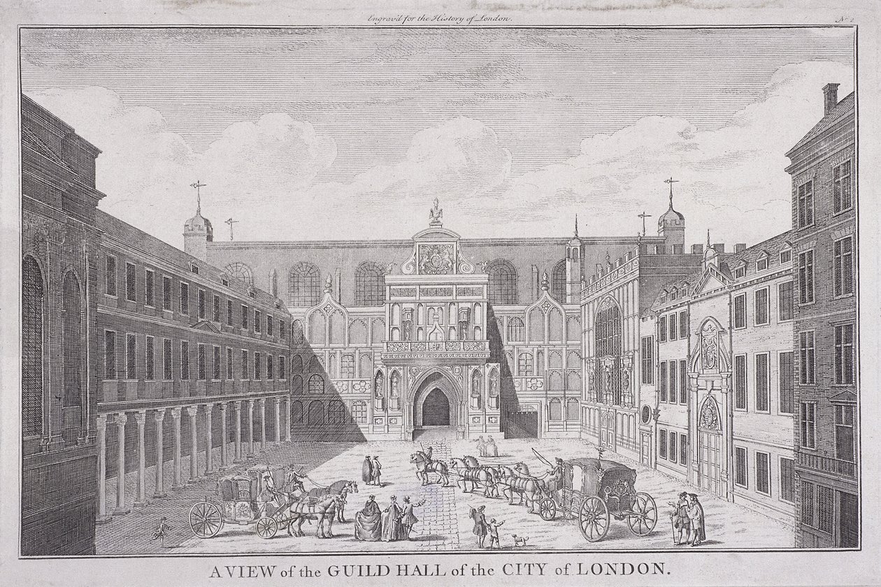 Guildhall, London, 1820 alkotó: John Chessell Buckler