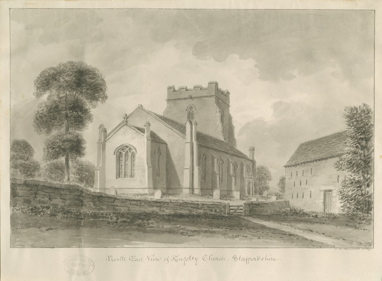 Kingsley templom: szépia rajz, 1841 alkotó: John Chessell Buckler
