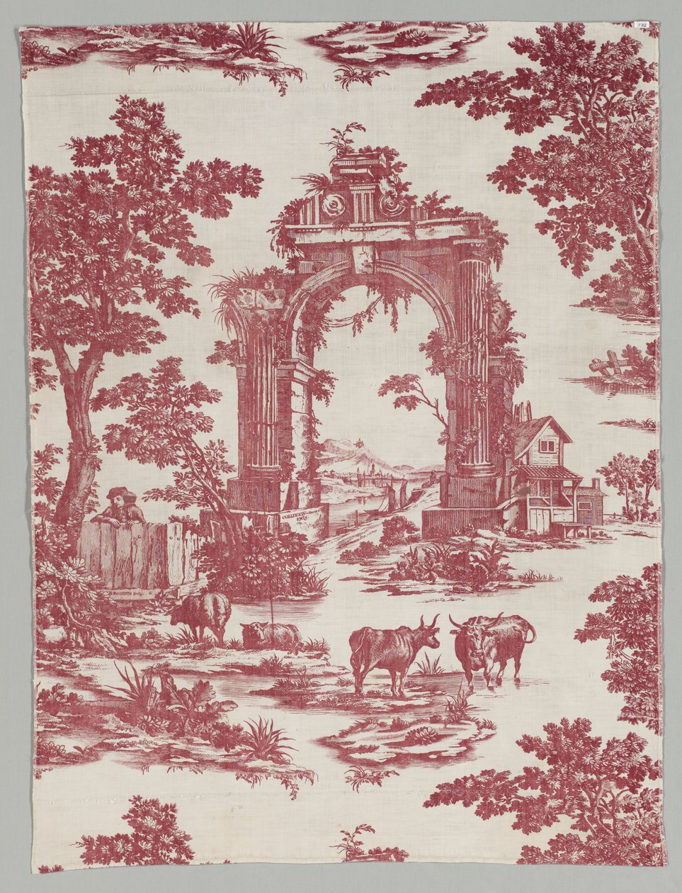Rézlemezre nyomtatott pamut, 1765. alkotó: John Collins