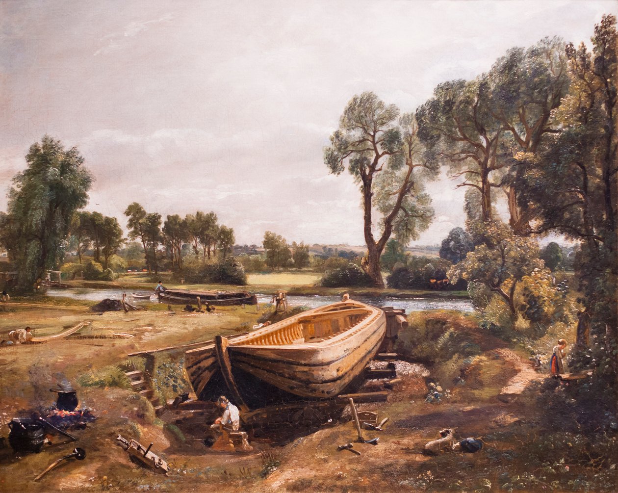 Csónaképítés a Flatford Mill közelében alkotó: John Constable