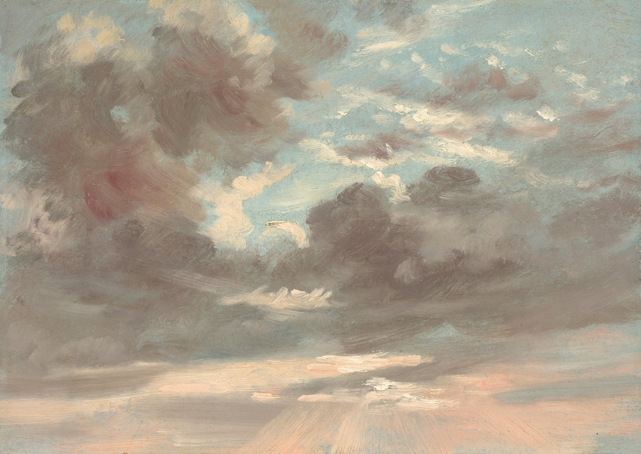 Felhőtanulmány: Viharos naplemente alkotó: John Constable