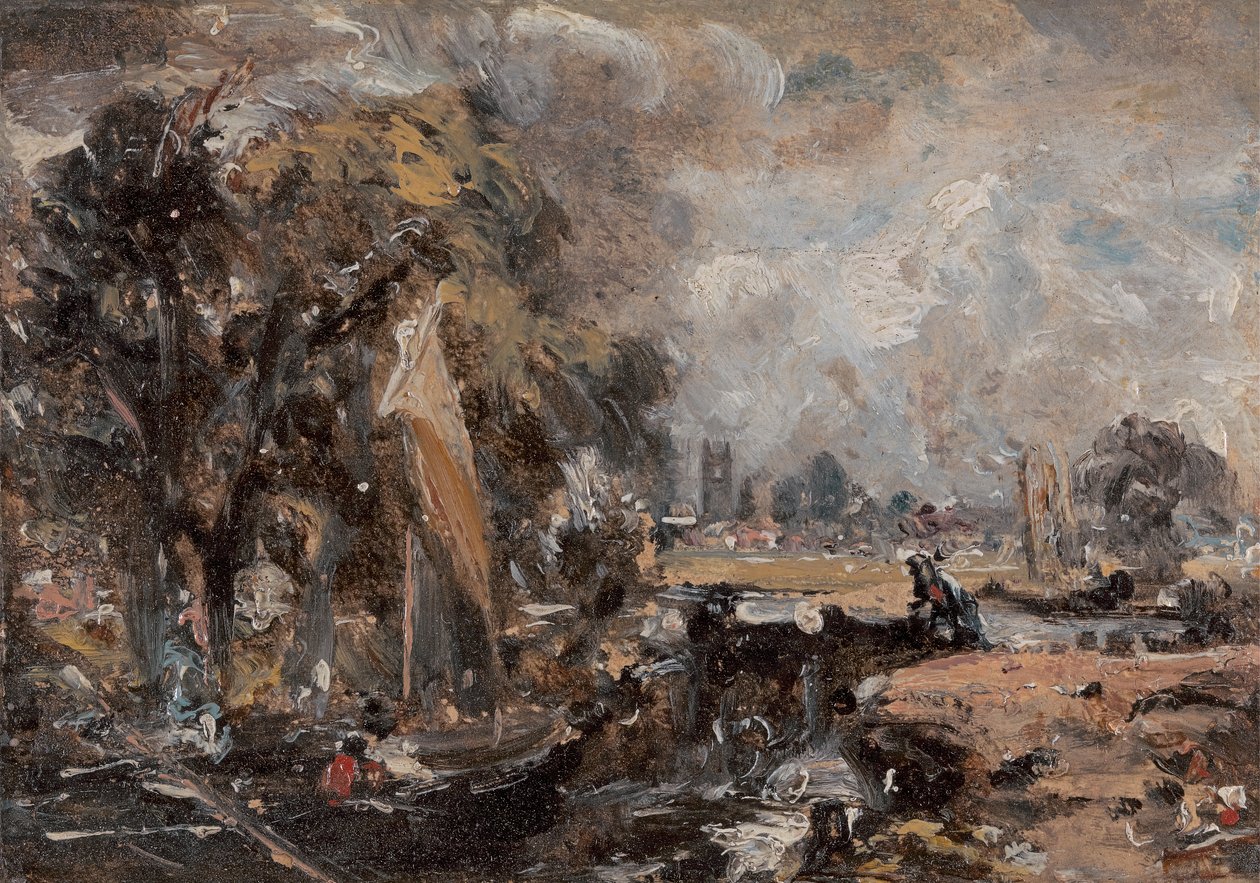 Dedham Lock, 1819 és 1820 között. alkotó: John Constable
