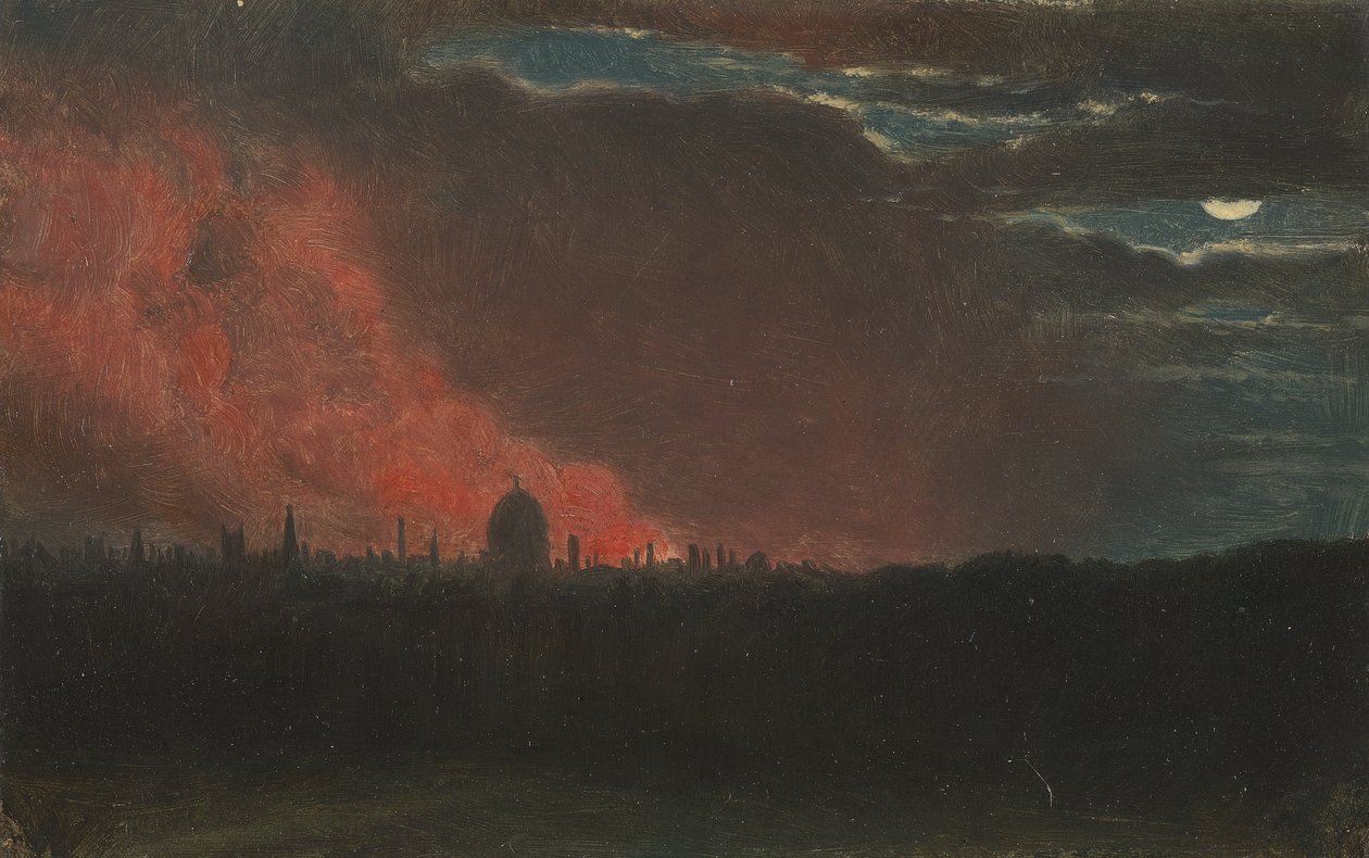 Tűz Londonban, Hampsteadről nézve alkotó: John Constable