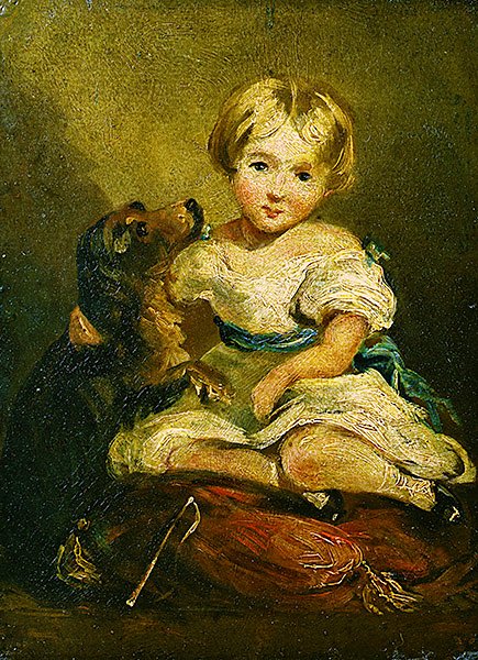 Lány kutyával (olaj, vászon) alkotó: John Constable