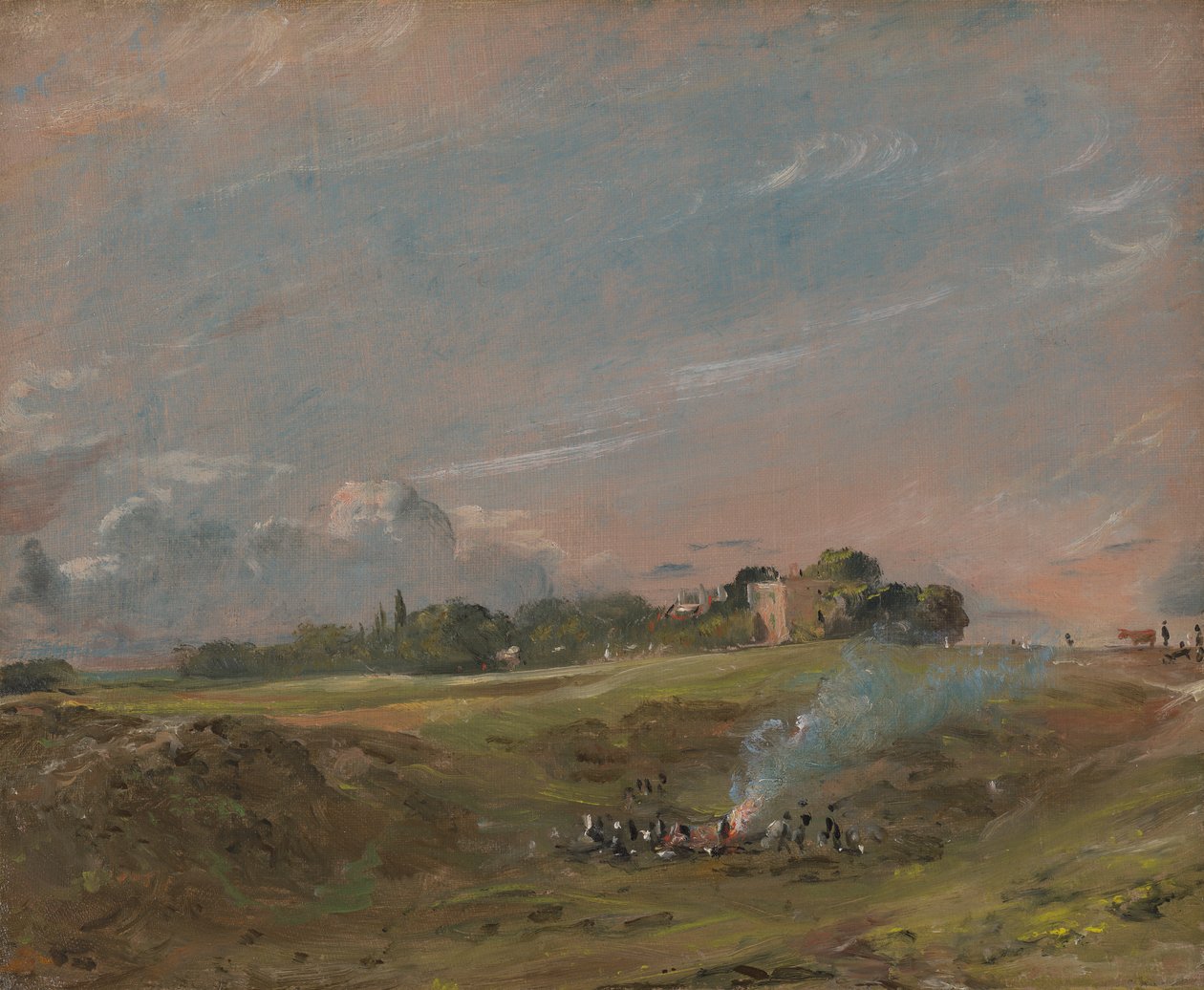 Hampstead Heath, máglyával alkotó: John Constable
