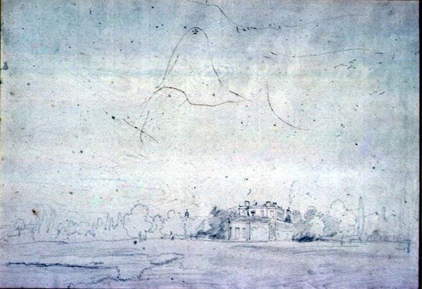 Ház fasorral (ceruza) alkotó: John Constable