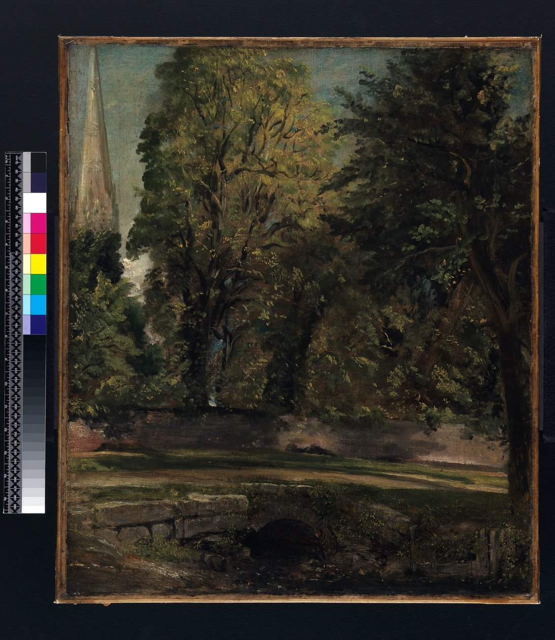 Salisbury katedrálisa a szoros fal felett látható alkotó: John Constable