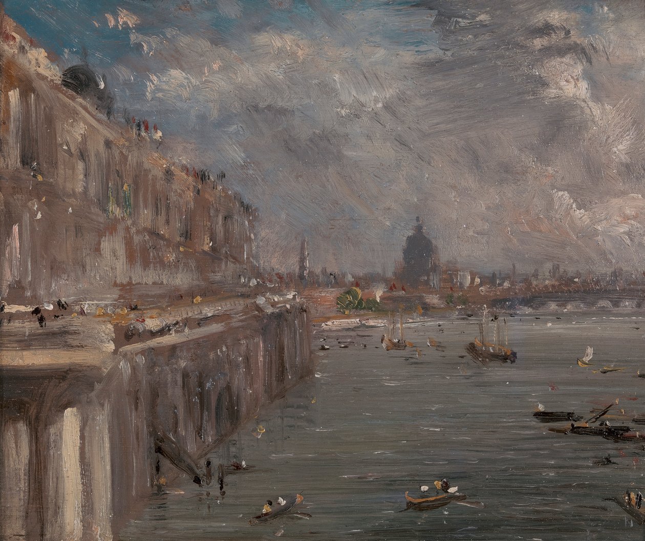 Somerset House Terrace a Waterloo hídról alkotó: John Constable