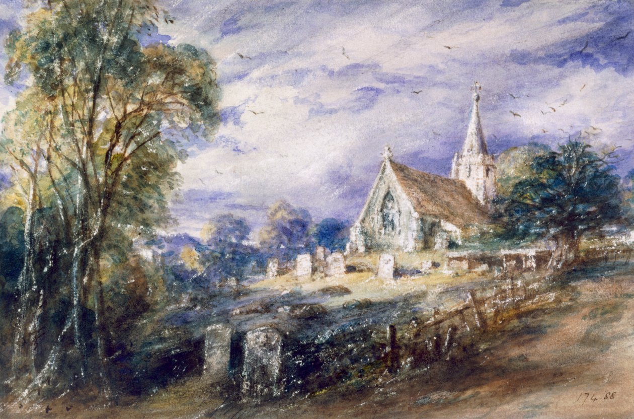 „Stoke Poges Church”, Buckinghamshire, 1833 alkotó: John Constable