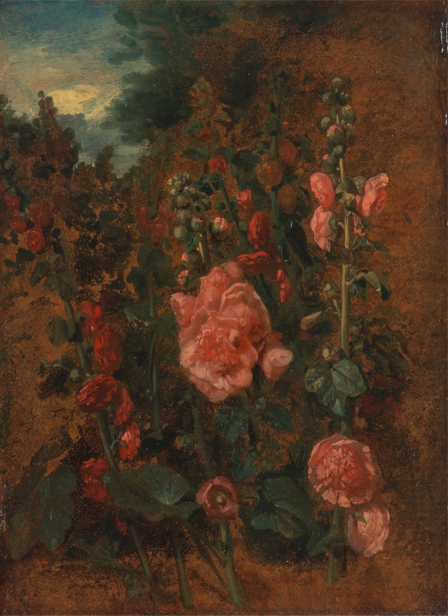 Study of Hollyhocks, kb. 1826. alkotó: John Constable