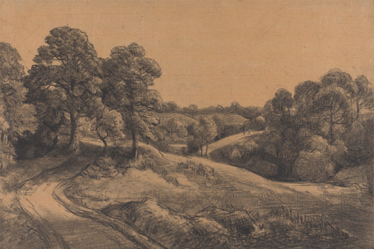 Erdős lejtőn visszahúzódó út alkotó: John Constable