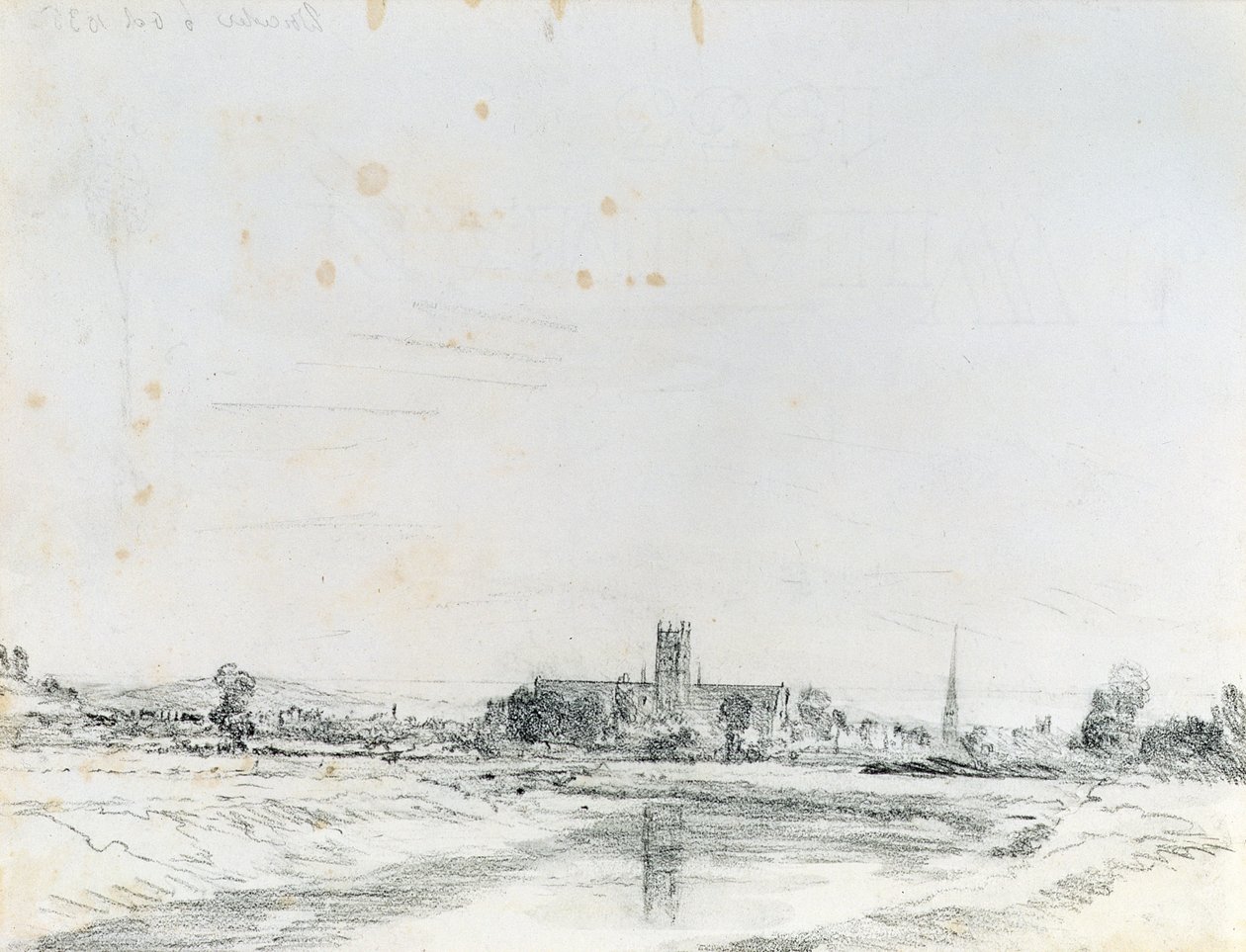 Worcesteri katedrális délről (ceruza) alkotó: John Constable