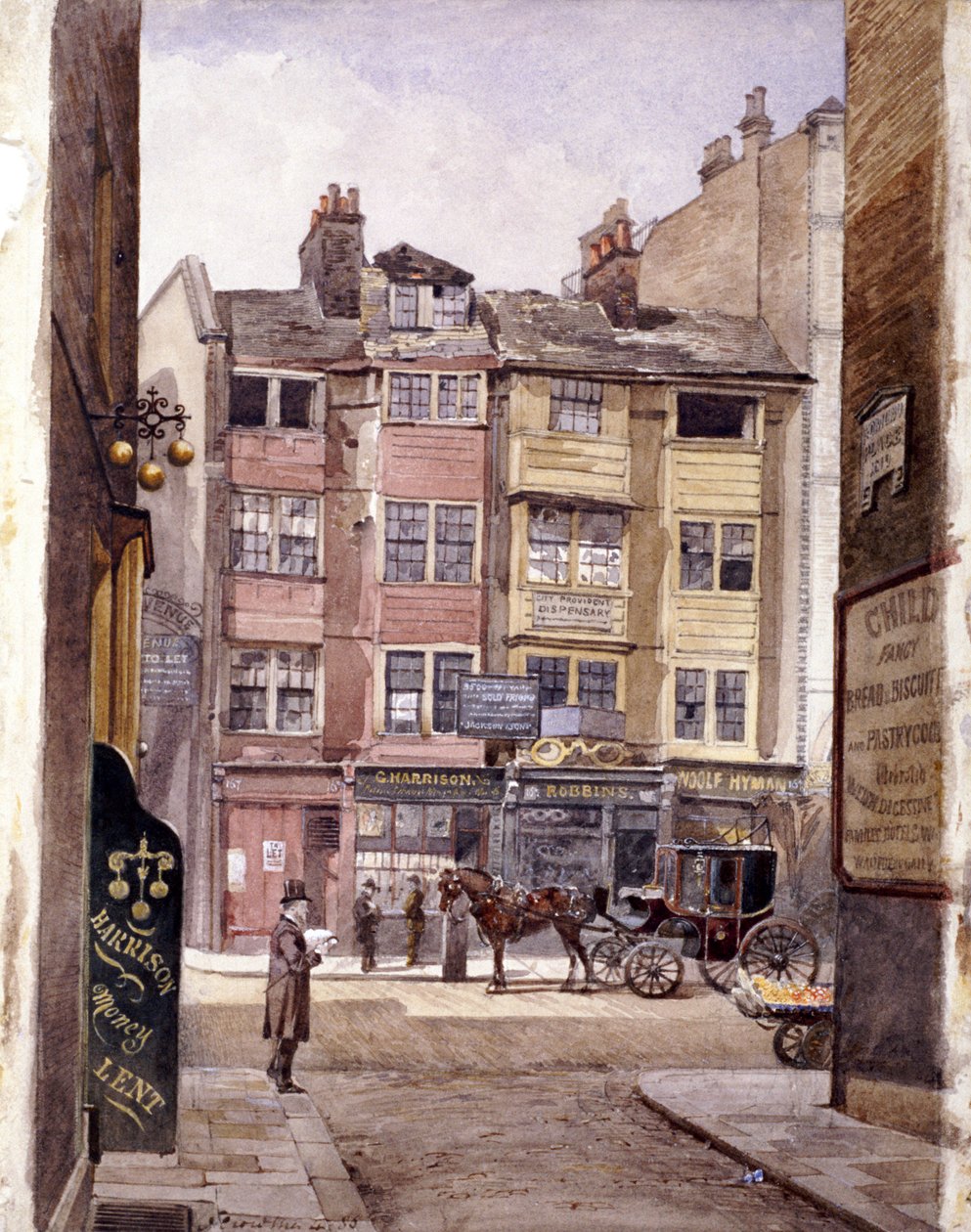 Aldersgate Street, London, 1886 alkotó: John Crowther
