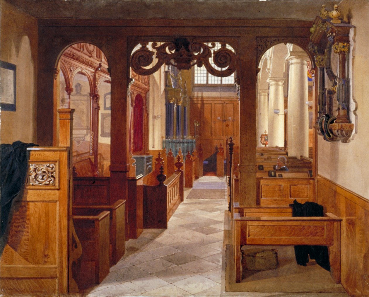 Charterhouse Chapel belseje, London, 1885. alkotó: John Crowther