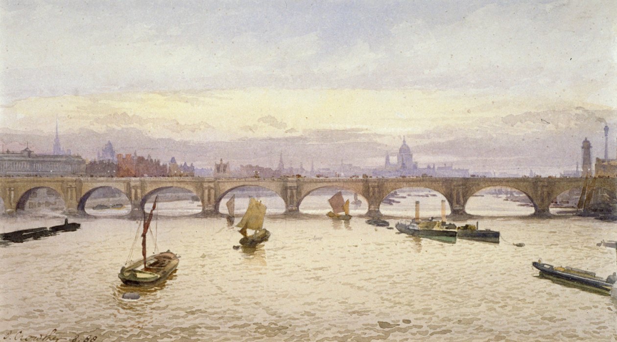 Waterloo Bridge, London, 1888 alkotó: John Crowther