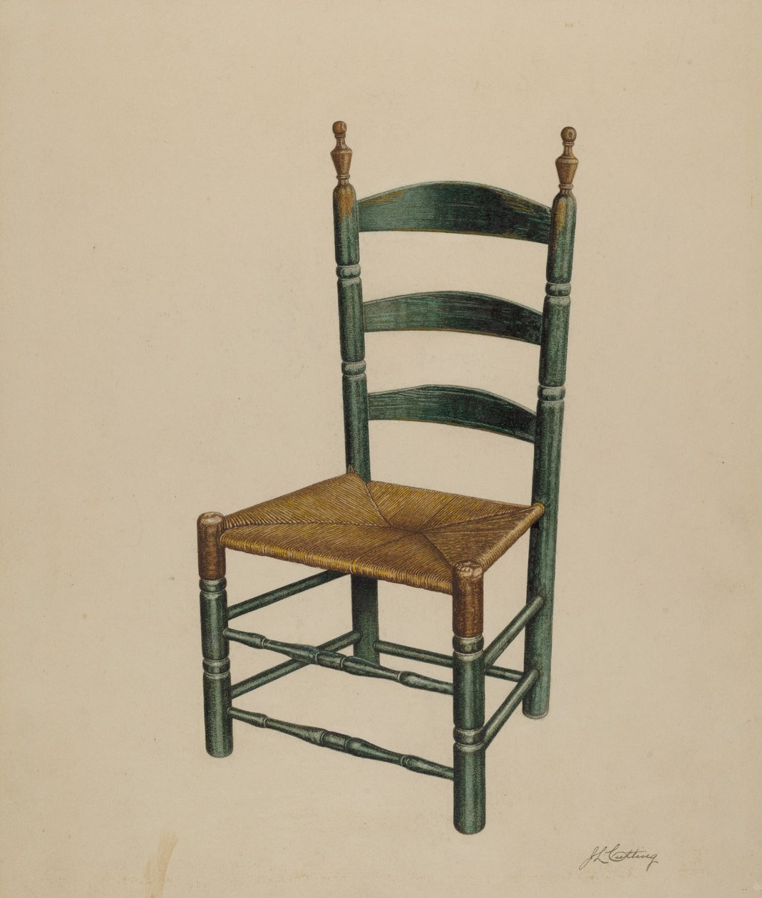 Létra hátsó szék, c. 1939. alkotó: John Cutting