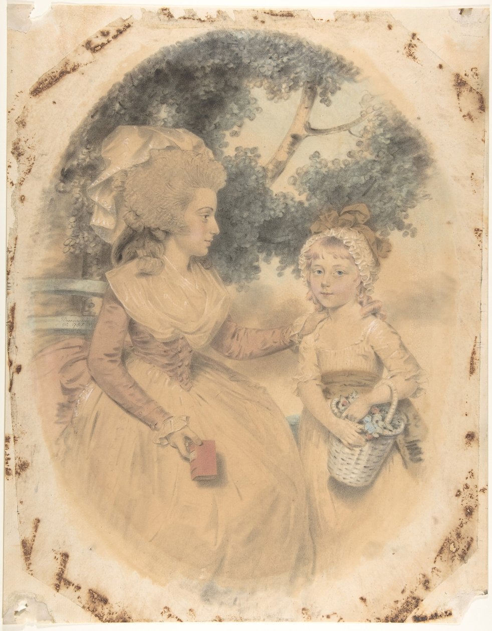 Mrs. Morgan és gyermeke, 1785. alkotó: John Downman