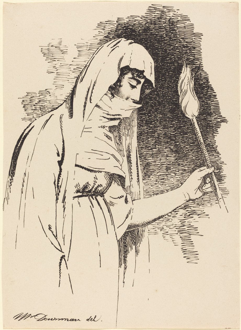 Keleti nő, fáklyát tart alkotó: John Downman