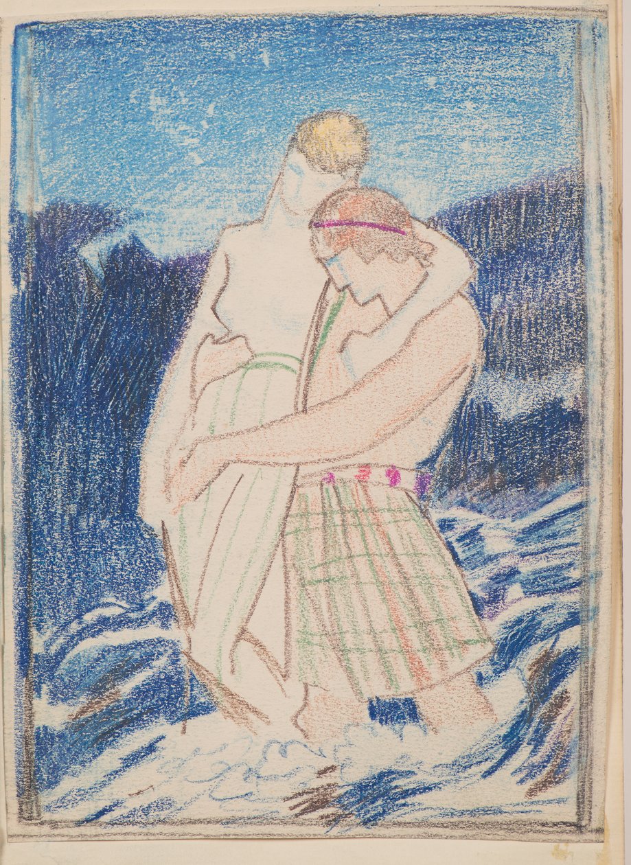 Naoise és Deirdre (ceruza) alkotó: John Duncan