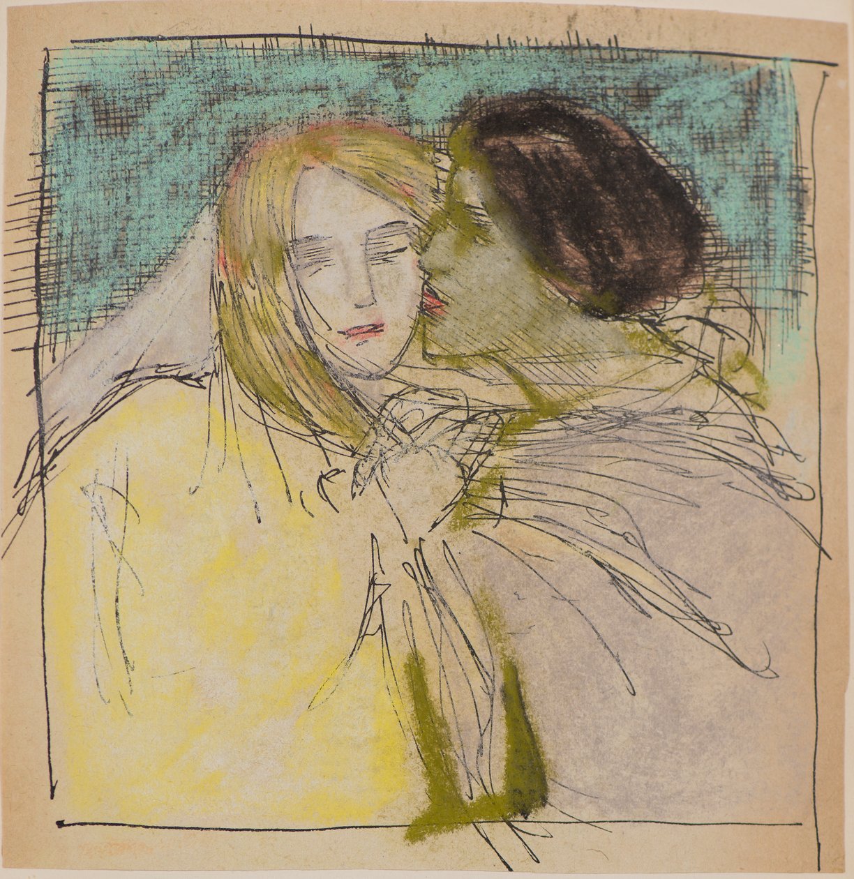 Cím nélkül [Ölelő pár] (toll és tinta) alkotó: John Duncan