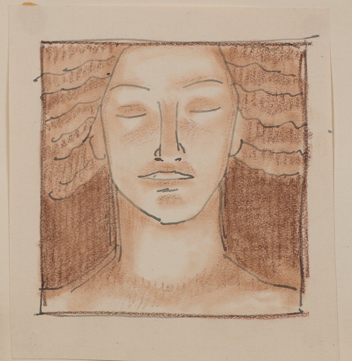 Névtelen [Férfi arc] (ceruza) alkotó: John Duncan