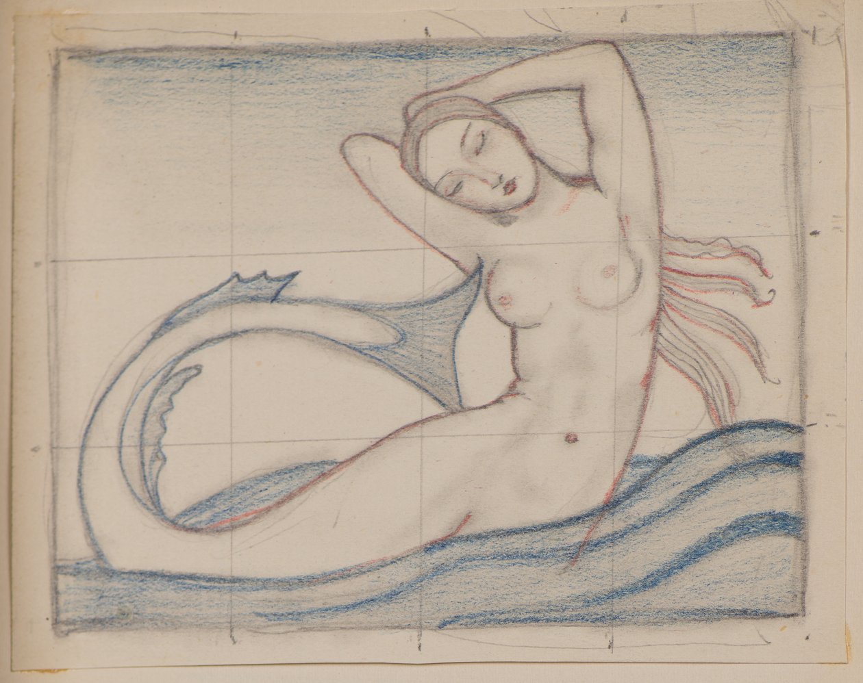 Névtelen [Hableány] (ceruza) alkotó: John Duncan