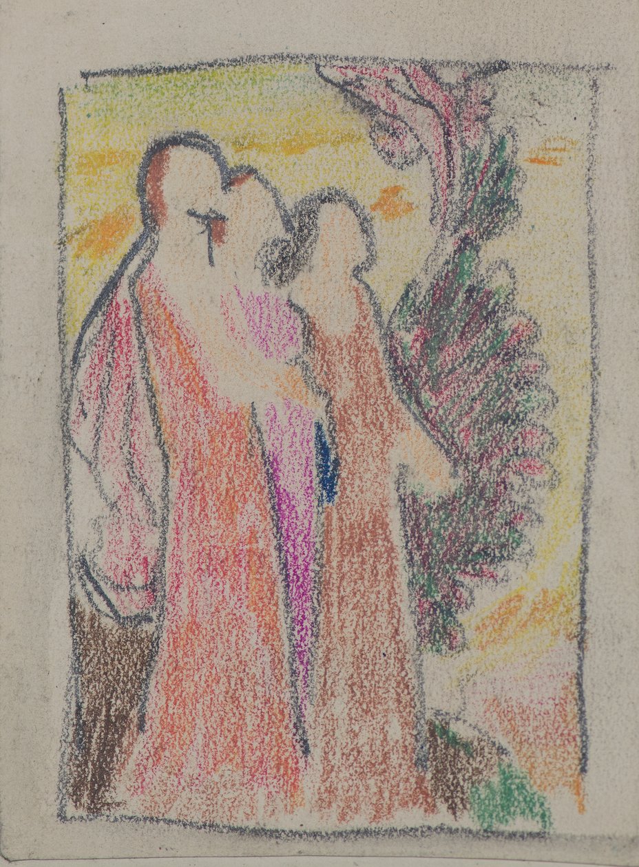Cím nélkül [Három figura] (ceruza) alkotó: John Duncan