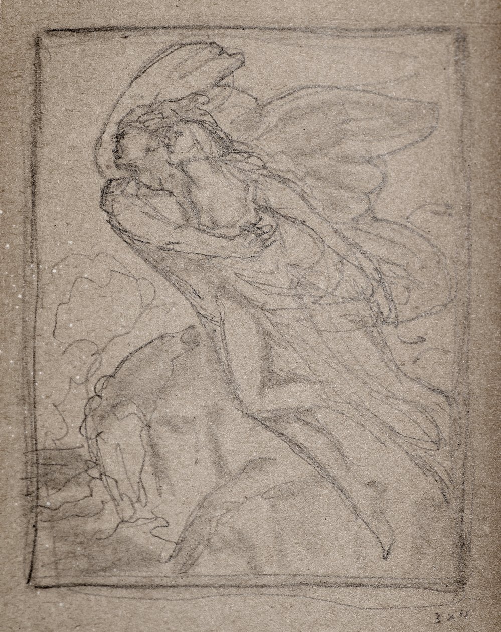 Cím nélkül [Két angyal] (ceruza) alkotó: John Duncan