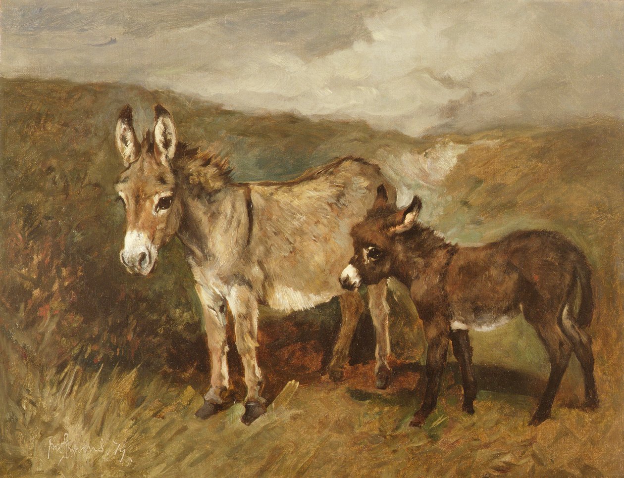 Szamarak a móron, 1890 körül alkotó: John Emms