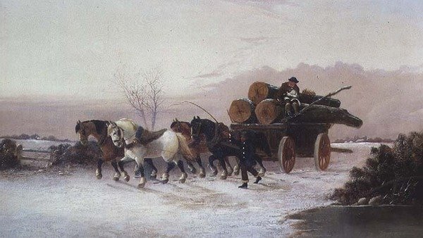 Fakocsi a hóban alkotó: John F. Morris