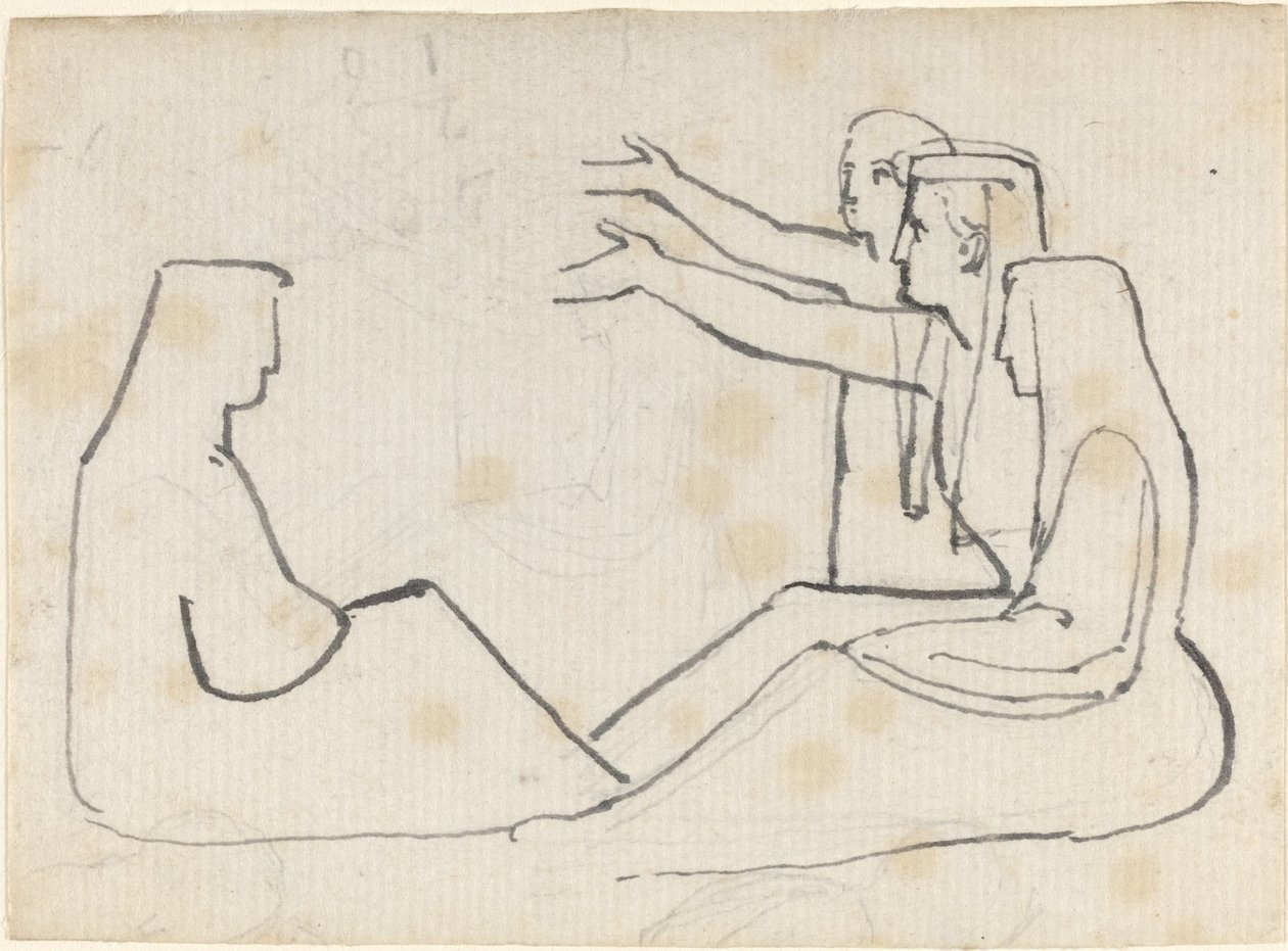 Négy ülő figura alkotó: John Flaxman