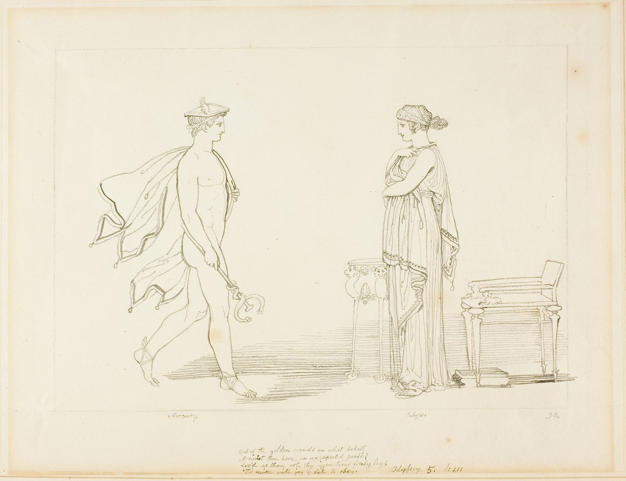 Merkúr és Calypso alkotó: John Flaxman