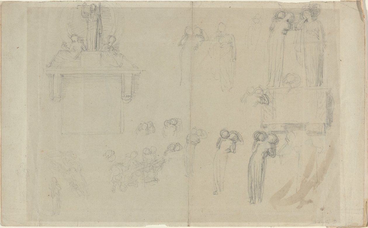 Tanulmányi lap [recto and verso] alkotó: John Flaxman
